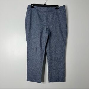 ANN TAYLOR Linen Cotton Blend Cuffed Hem Pants Sz 14